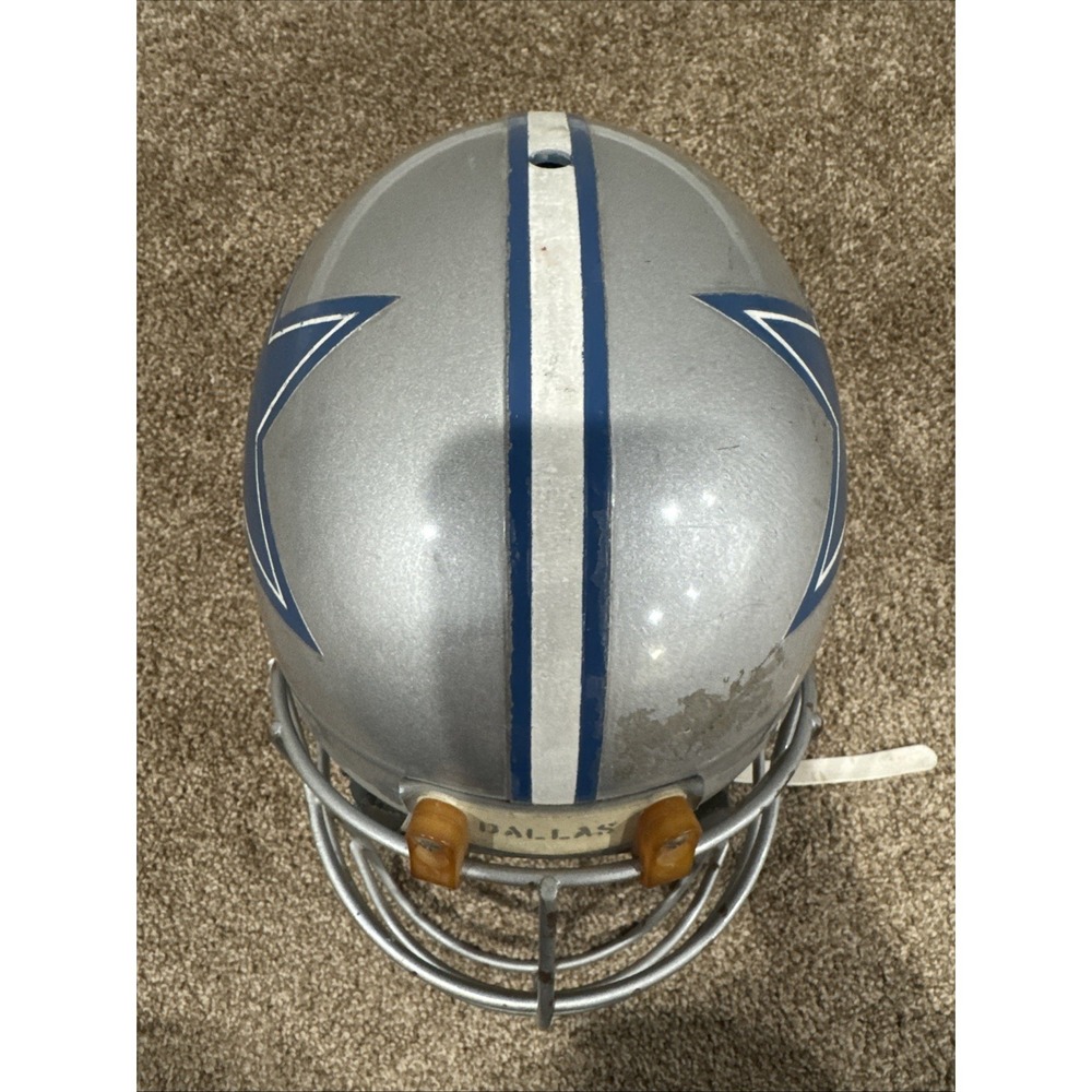 Vintage Dallas Cowboys Professional Game Helmet MAXPRO 2001 NFL Silver Blue Mask - Picture 14 of 14